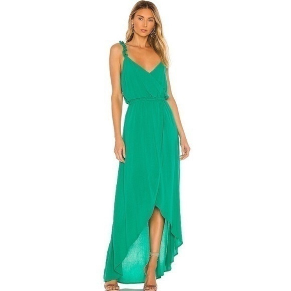 BB Dakota JACK By BB Dakota Ruffle & Cut Midi Dress Green Size XS